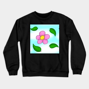 Pink Cartoon Flowers Crewneck Sweatshirt